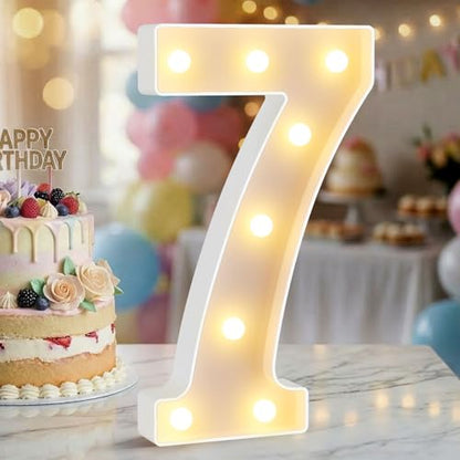12.6 Inch Marquee Light Up Numbers 7 for Party Decorations (Number 7 / 12.6 in)