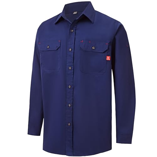 Hi Vis FR Shirt for Men 6.5oz Flame Resistant Welding Shirts