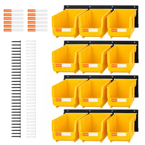 Wall Mounted Storage Organizer Set with Heavy Duty Metal Rails