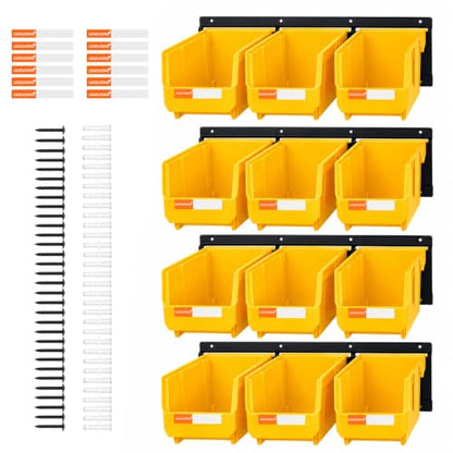 Wall Mounted Storage Organizer Set with Heavy Duty Metal Rails