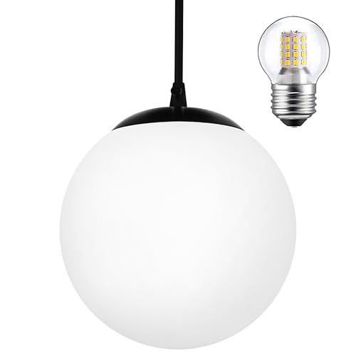 6" Modern Globe Pendant Light Mid