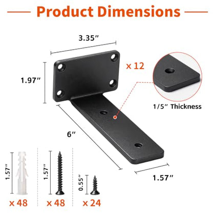 Black L Shelf Bracket A2