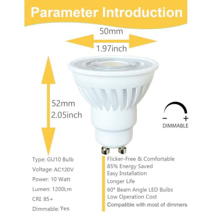 4 Pack Dimmable GU10 LED Spotlight Bulbs