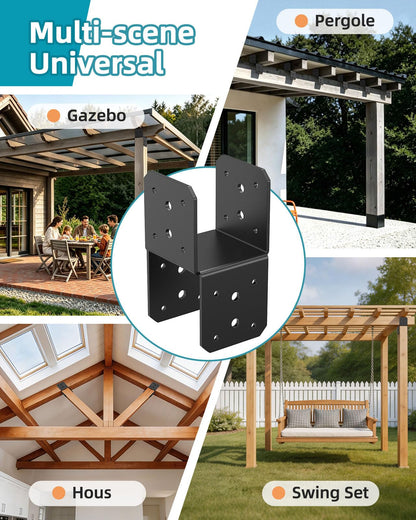 4x4 Post Bracket Kit for Wood Posts (Black)