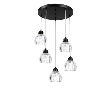 3153 5 Light Pendant Light Round Base cage