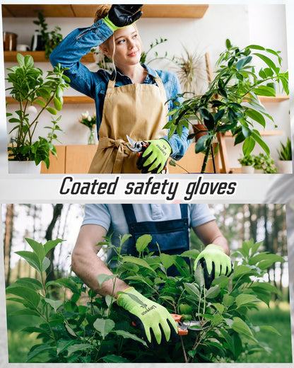 72 Pairs PU Coated Work Gloves Bulk (Multicolor / Medium)