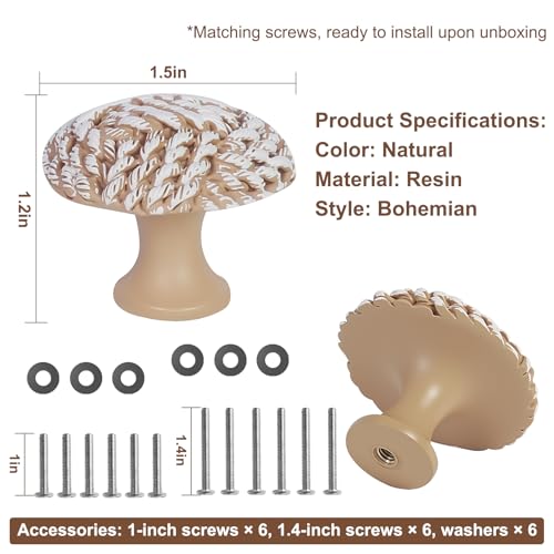 Coastal Cabinet Knobs Set of 12 (Brown & White)