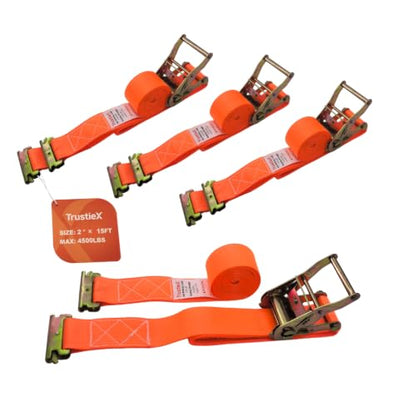 Ratchet Straps 2" x 15 FT Tie Down Straps for Trucks