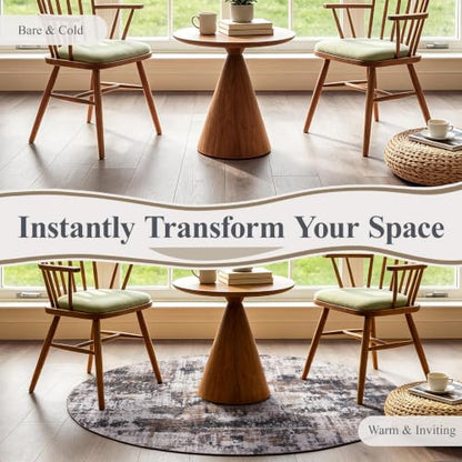 5ft Round Area Rug (Black & Brown / 5' (Round))
