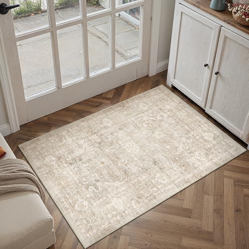 2x3 Beige Neutral Entryway Area Rug (Neutral | Beige / 2' x 3' (Rectangular))