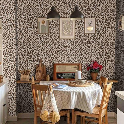 Cheetah Print Wallpaper Room Decor Brown Leopard Peel and Stick Wallpaper