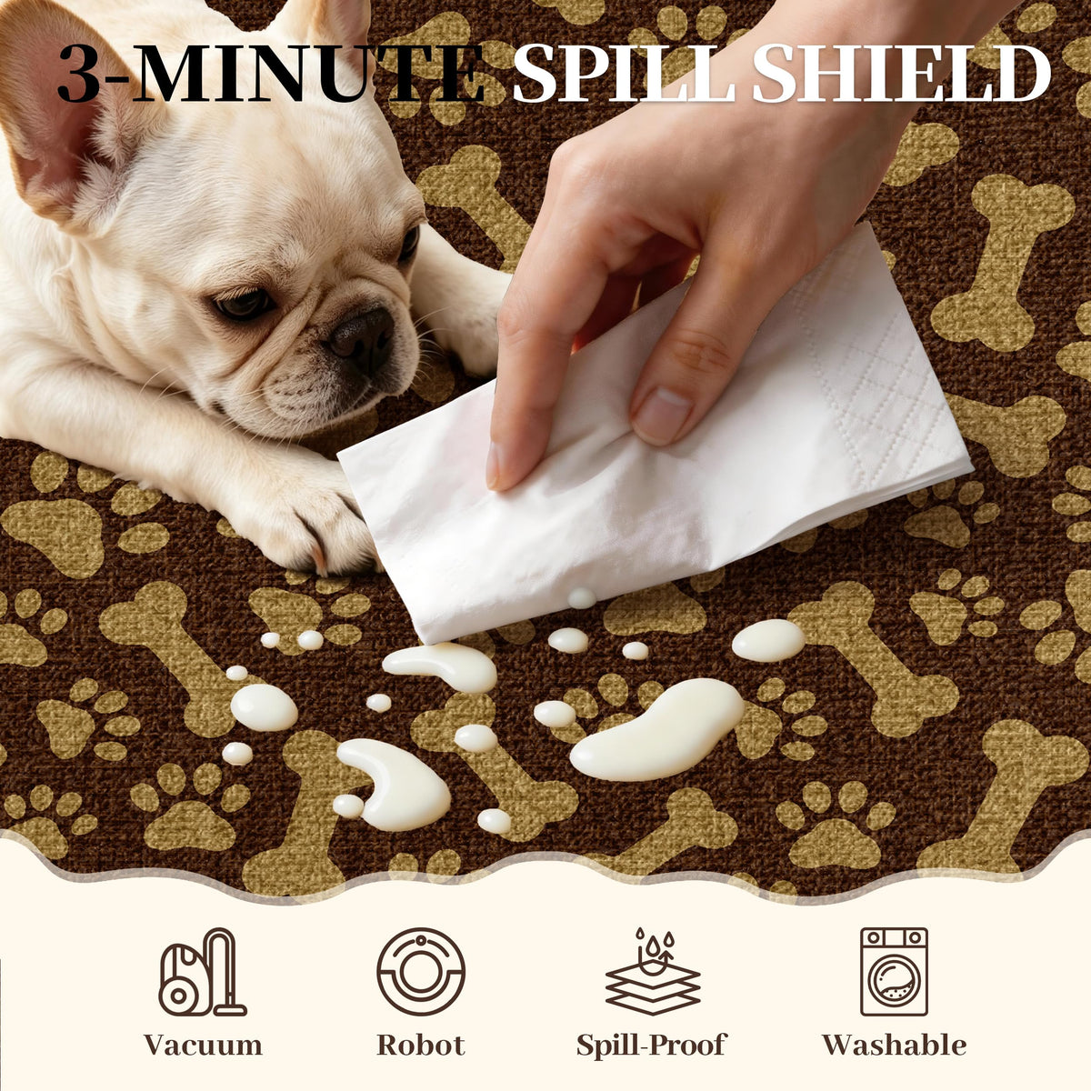 Waterproof 2x3 Small Rug (Paw Brown / 2' x 3' (Runner))