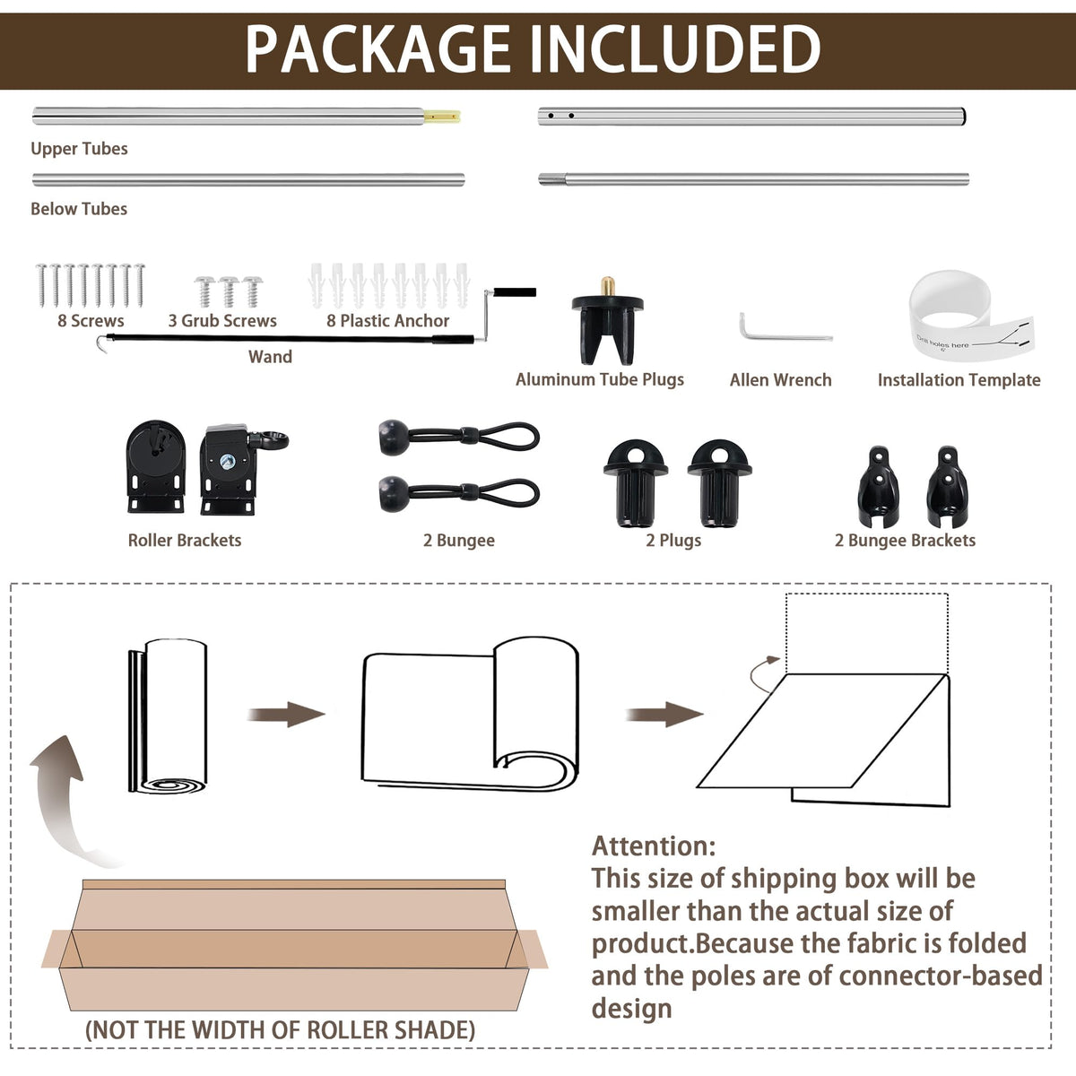 Outdoor Roller Shades for Patio (Black / 72"W x 72"H)