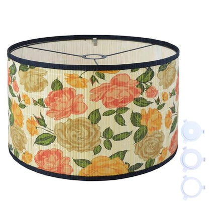 Bamboo Lamp Shade With Tropical Plants Chandelier Covers
