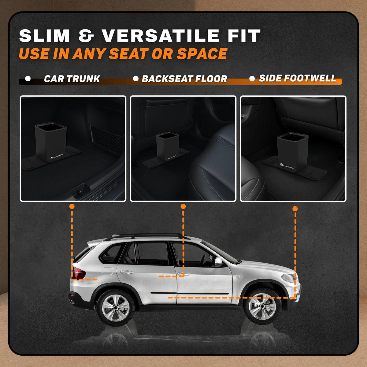 Car Trash Can (Black / Medium)