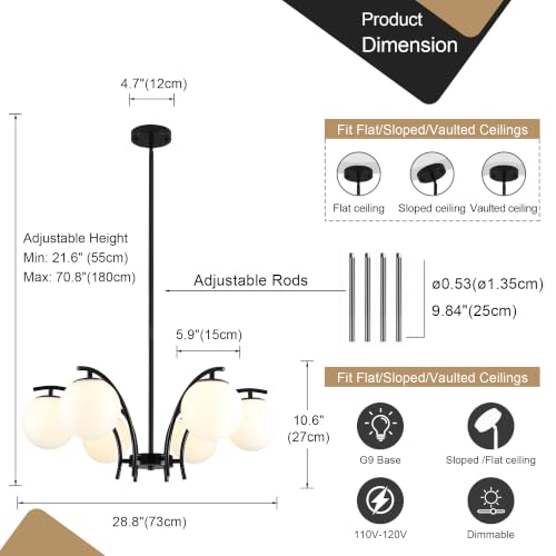 Modern Sputnik Chandelier for Dining Room Light Fixture