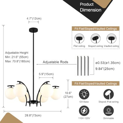 Modern Sputnik Chandelier for Dining Room Light Fixture