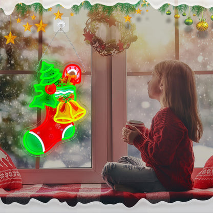 Christmas Stocking Neon Sign Dimmable Christmas Bell Tree LED Neon Light (SDWLD)