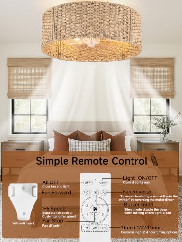 Boho Ceiling Fan with Light