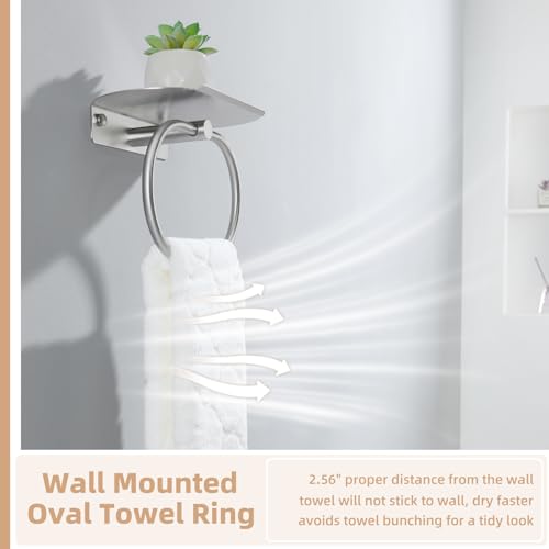 Oval Towel Ring with Storage Shelf