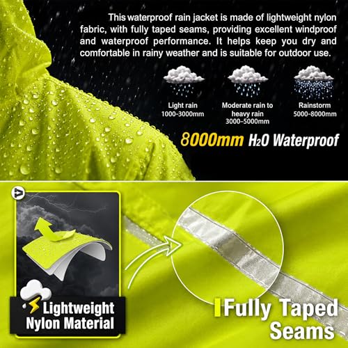 Mens Reflective Rain Jacket