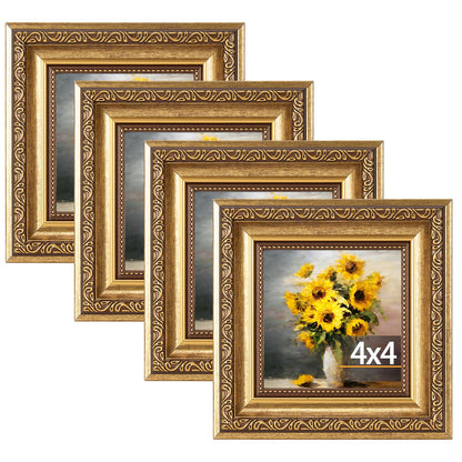 4x4 Vintage Picture Frame (Gold / 4x4 inch)