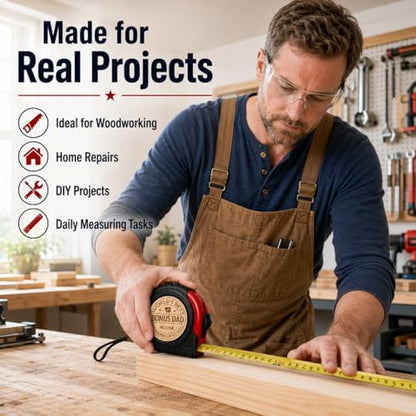 Gifts for Men Personalized Engraved Tape Measure Birthday Fathers Day from Daughter Son Woodworking Carpenter Tool Gifts for Men 7.5m