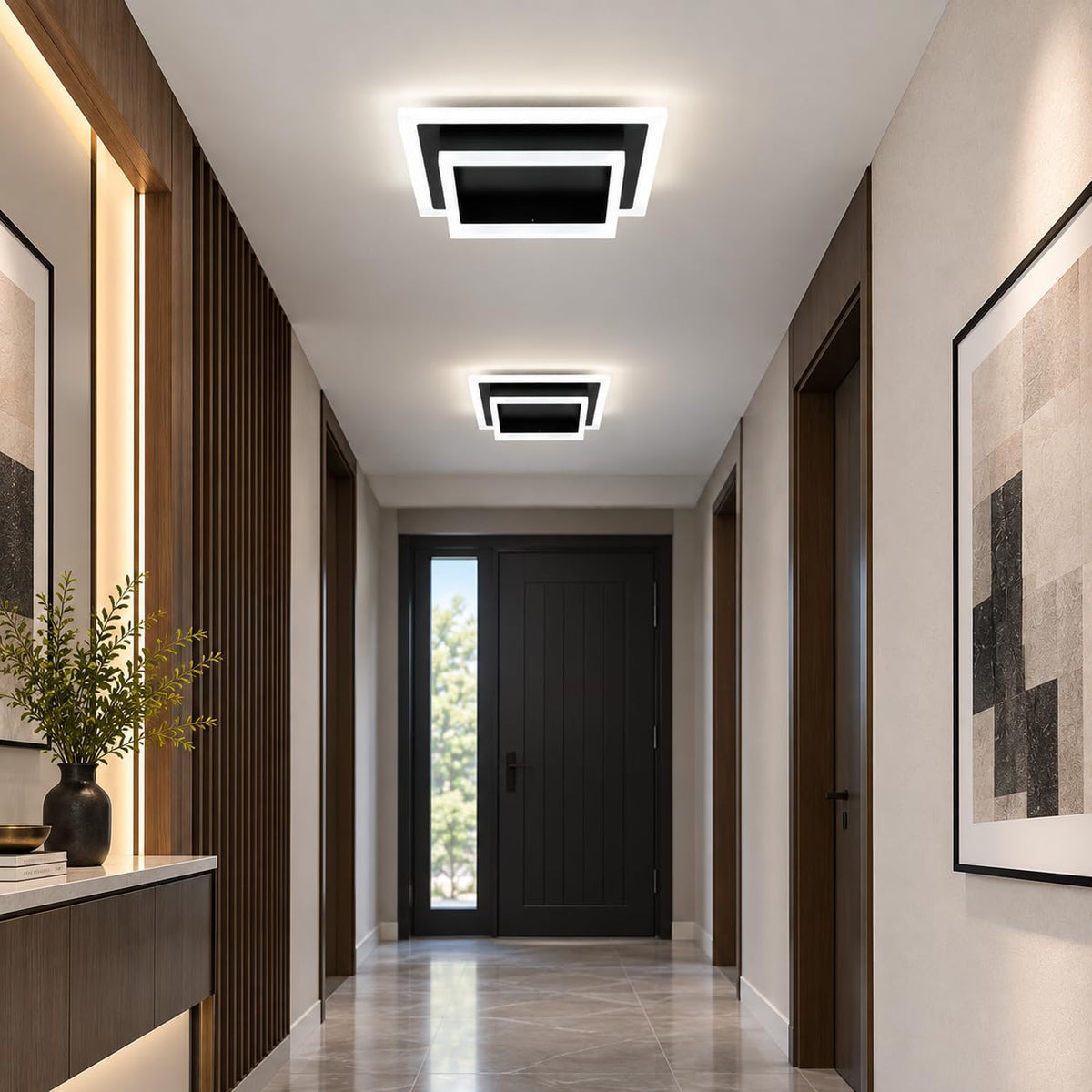 Modern LED Ceiling Light (Black / 10.62 Inches)