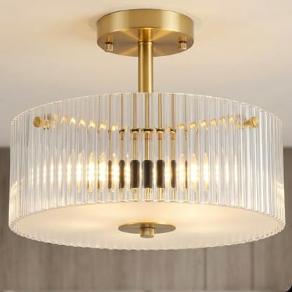 13.8" Gold Flush Mount Ceiling Light