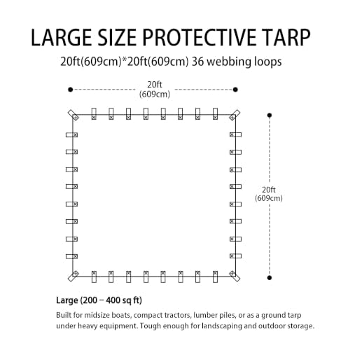 Black Tarps Heavy Duty Waterproof 20x20ft (Black / 20x20ft)
