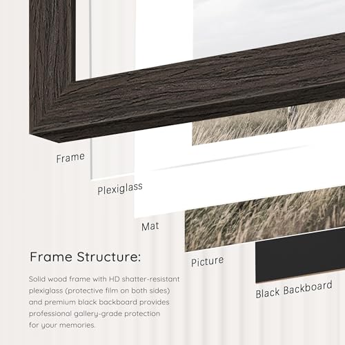 8x8 Solid Wood Frame Set of 2 (Walnut Wood Grain / 8x8)