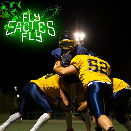 Eagles Team Chant Neon Signs for Wall Decor Team Chant Neon Lights for Bedroom Led Signs Suitable for Dormitory Man Cave Christmas Gift (Eagles 003)