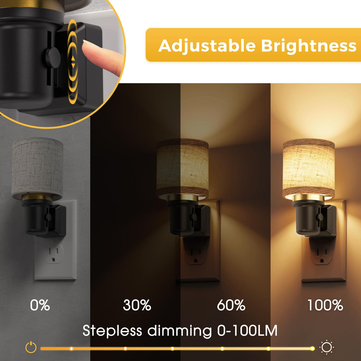Night Lights Plug into Wall (Cylinder-3000K / 1 Pack)