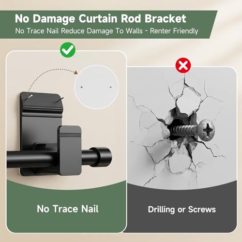 No Drill Curtain Rod Brackets for 5