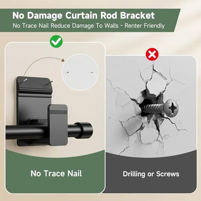 No Drill Curtain Rod Brackets for 5