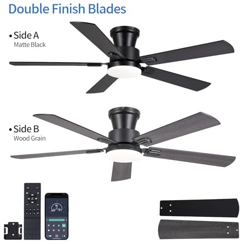 52in Low Profile Ceiling Fans with Lights