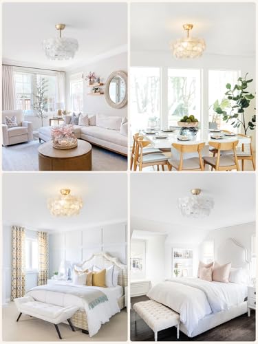 Gold Crystal Fandelier Ceiling Fan with Light (Flower Fandelier Ceiling Fan)