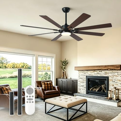 52Inch White Outdoor Ceiling Fan with Light 3CCT LED Light & Remote Control