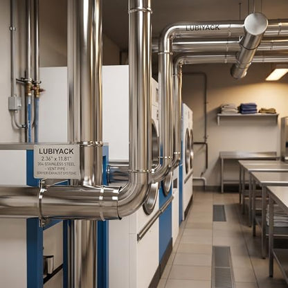 304 Stainless Steel Vent Pipe Universal Exhaust Duct for Home Kitchen Bathroom & Commercial Light Ventilation