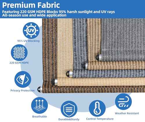Outdoor Roller Shades for Patio 6ft Wide (Blue Gray / 72"W x 72"H)