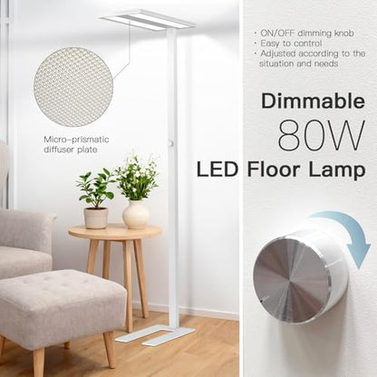 76" Led Floor Lamp (White)