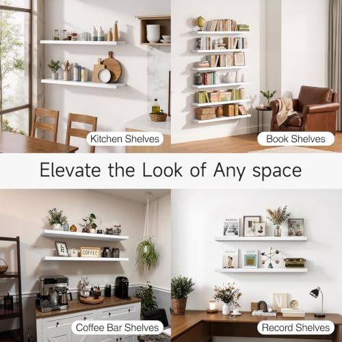 White Floating Shelves 47.2in (C. White - Modern Minimalist Style / 47.2inches)