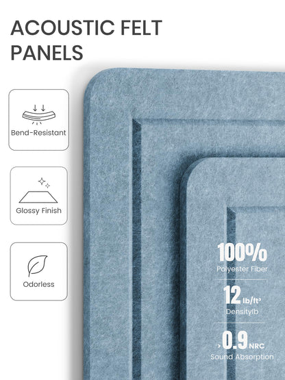 Large Arched Felt Bulletin Board 35.4''×23.6'' (Coastal Haze)