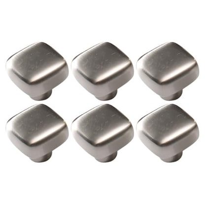 6 Pack Gold Cabinet Knobs 1.18" Brushed Gold Drawer Knobs Zinc Alloy Single Hole Square Pulls for Dresser 30mm Round Cupboard Handles for Kitchen Wardrobe Bathroom Hardware