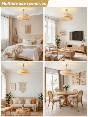 20" Boho Ceiling Fan with Light
