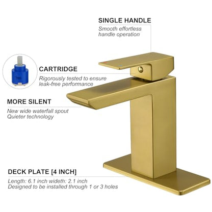 Bathroom Faucets 1 & 3 Hole Vanity Faucet with Drain