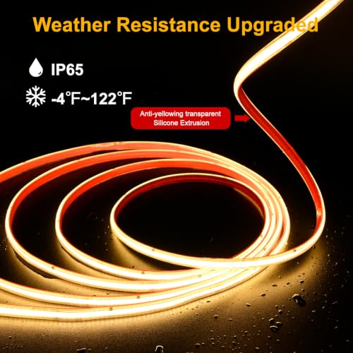 COB LED Rope Light AC 120V 1200lm Ultra Bright IP65 Waterproof Cold