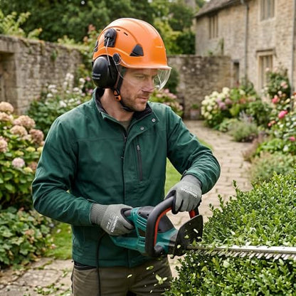 Arborist Helmet Kit with Visor (Orange / Glove Size (M))