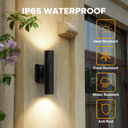 Outdoor Wall Light Fixtures (Black-On/Off / 2 Pack)