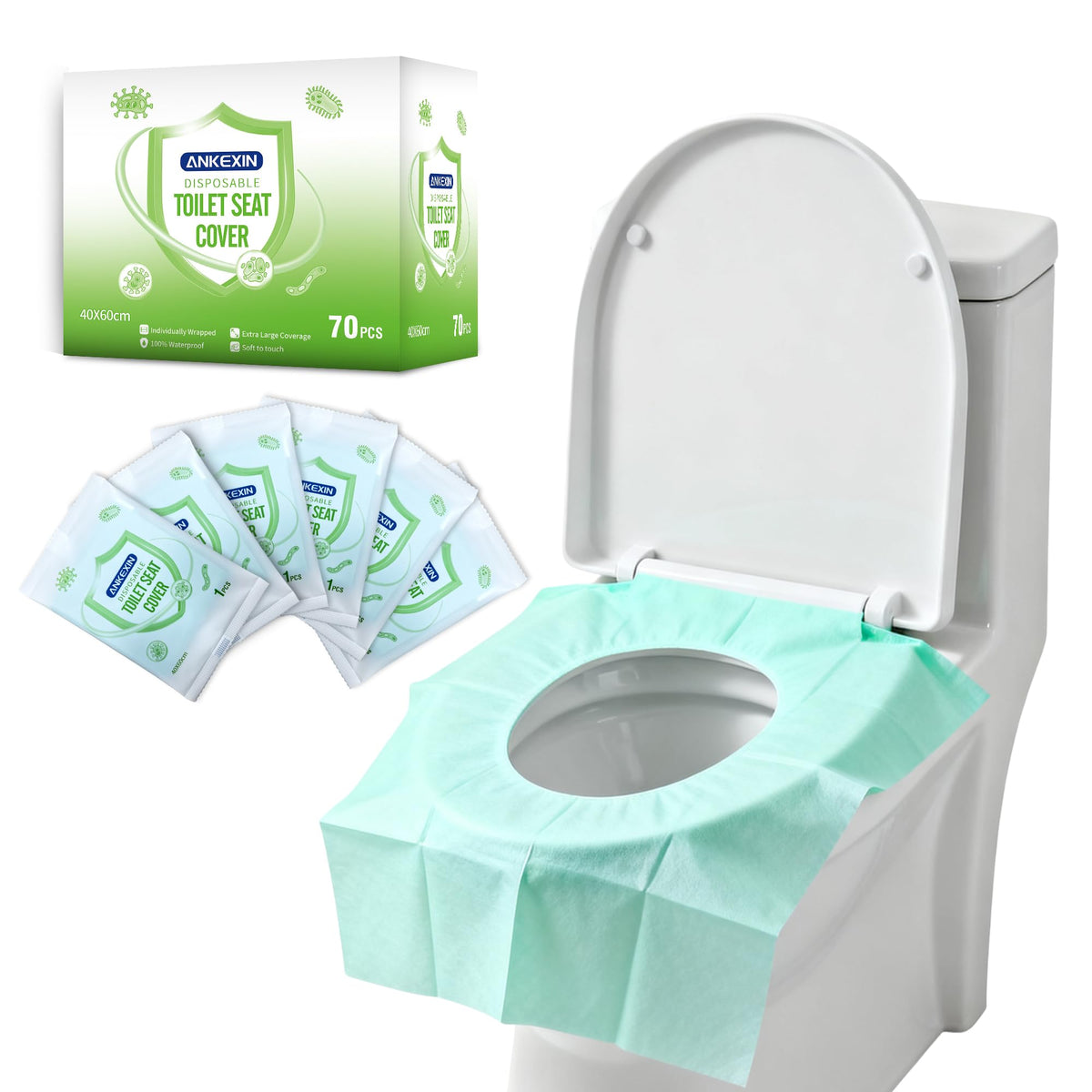 Disposable Toilet Seat Covers (Waterproof-70 PCS)